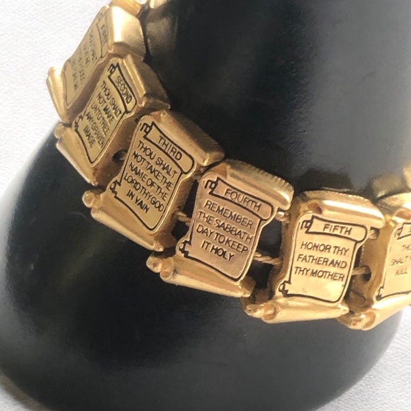 BOGO Vintage Bible 10 Commandments Slide Bracelet - Picture 4 of 7